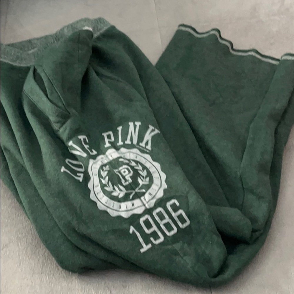 Hunter green Victoria secret pink sweat pants